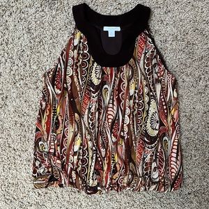 Top, Dress Barn, size large, gathered bottom, excellent condition.